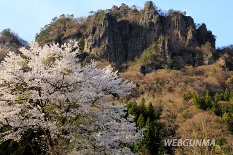 麓からみた岩櫃山